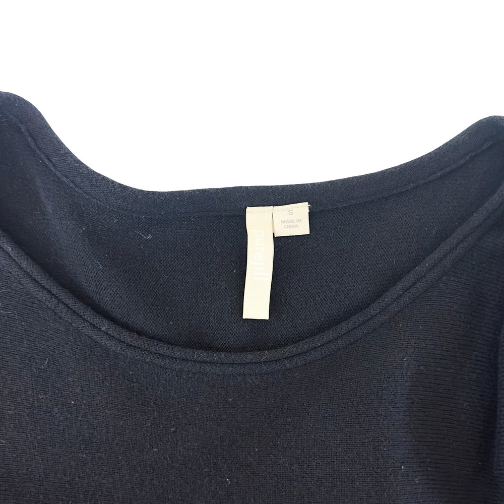 Pure‎ Jill Cotton Cashmere Knit Top Black Oversized Boxy Minimalist Sweater S - Picture 5 of 9